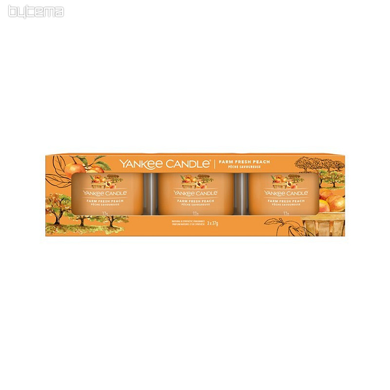 candle YANKEE CANDLE fragrance FARM FRESH PEACH SET of 3 pieces