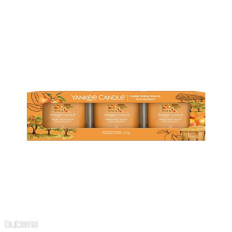 candle YANKEE CANDLE fragrance FARM FRESH PEACH SET of 3 pieces
