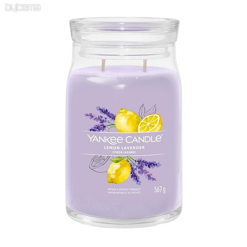 YANKEE CANDLE - LEMON LAVENDER GLASS LARGE 2 wicks