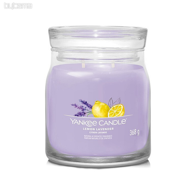 YANKEE CANDLE - LEMON LAVENDER GLASS MEDIUM 2 wicks