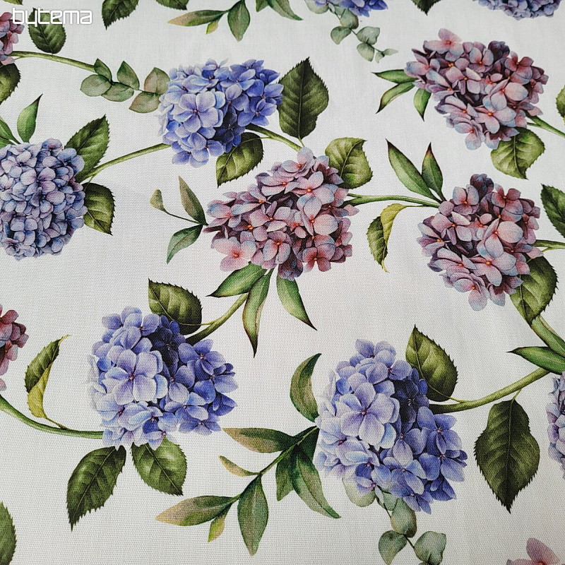 Decorative fabric Hydrangea blue
