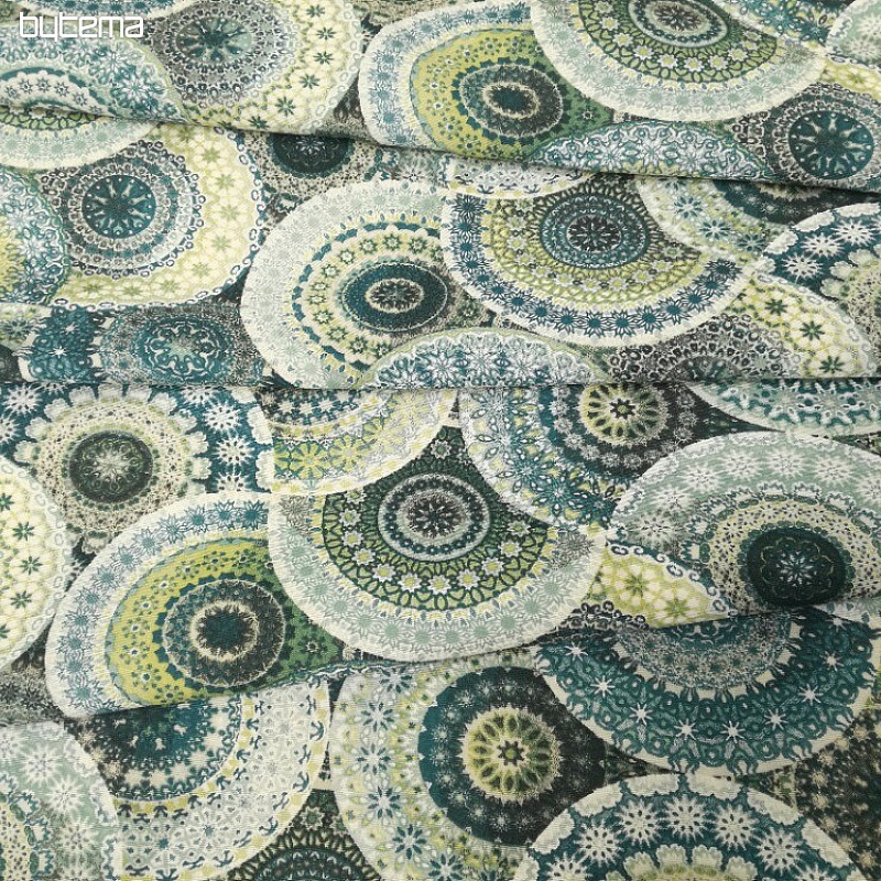 Decorative fabric MANDALA blue green