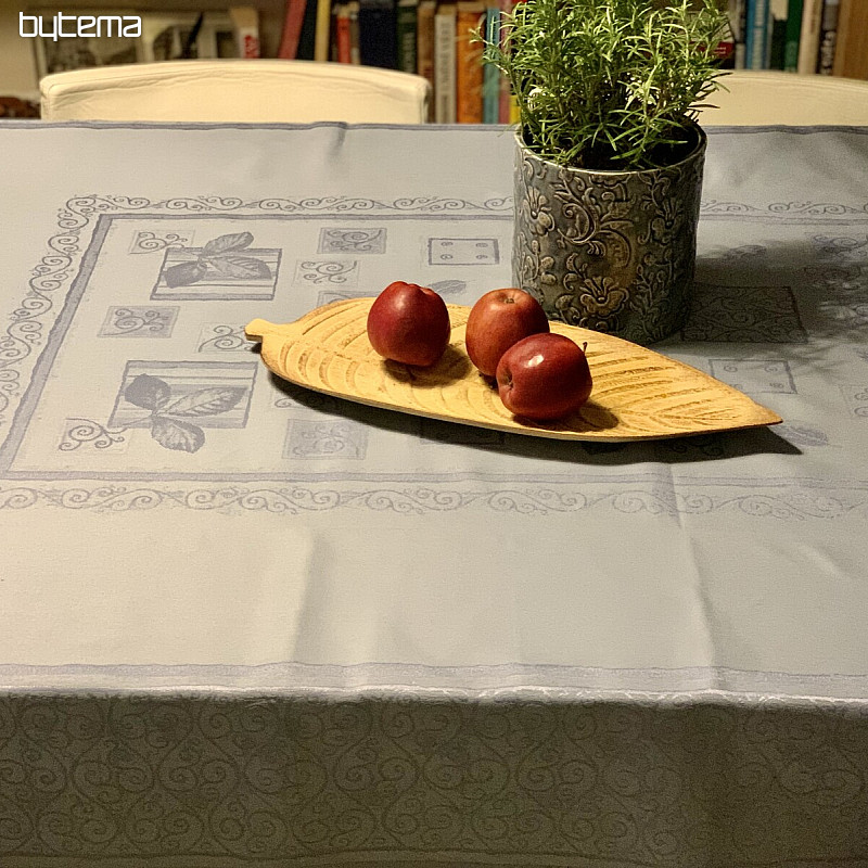DAMASCUS gray-blue tablecloth 132x178