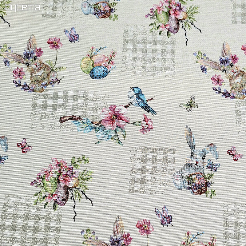 Tapestry fabric EASTER BUNNY BEIGE