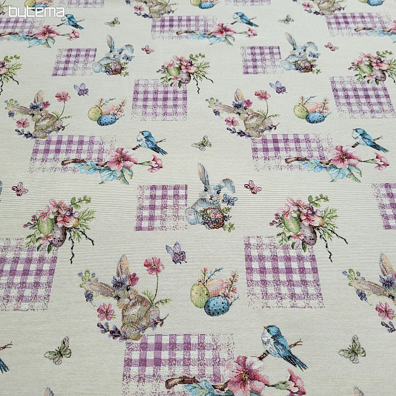 Tapestry fabric EASTER BUNNY LILAC