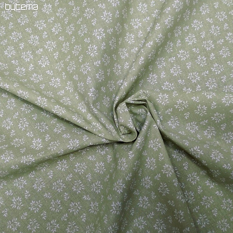 Cotton fabric GENTLE Twigs GREEN
