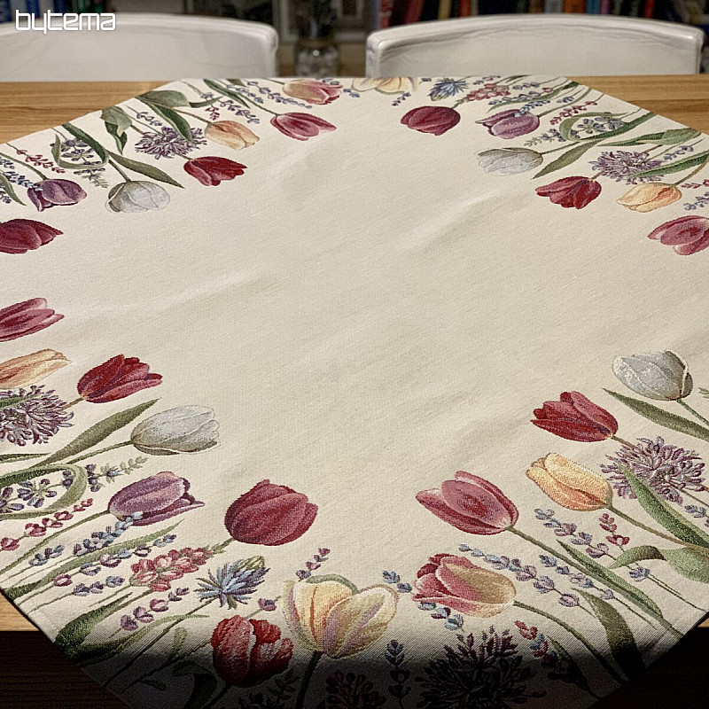 Tapestry tablecloth and scarf TULIP BORDURA