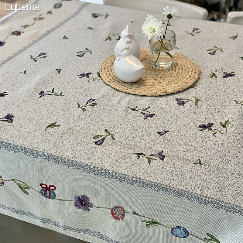 Tapestry tablecloth and scarf EASTER EGGS WITH VIOLET