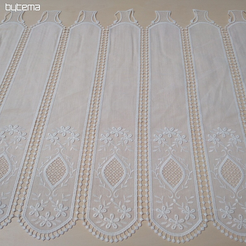 Luxurious embroidered stained glass curtain IVORY
