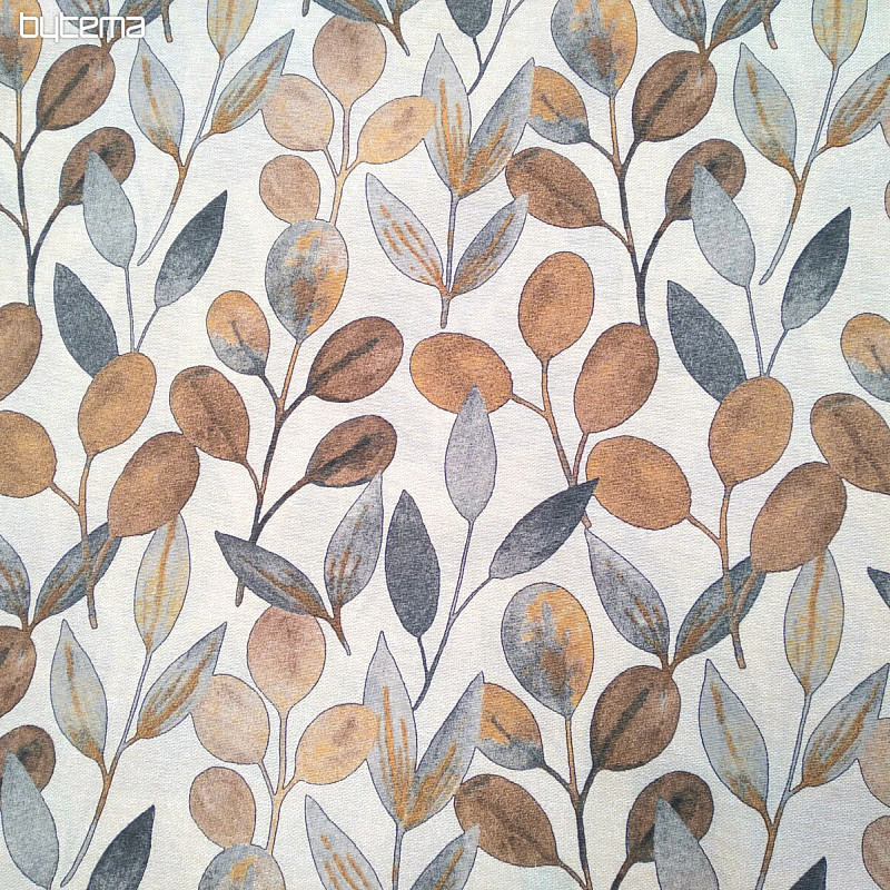 Decorative fabric HOJAS GRAY LEAVES