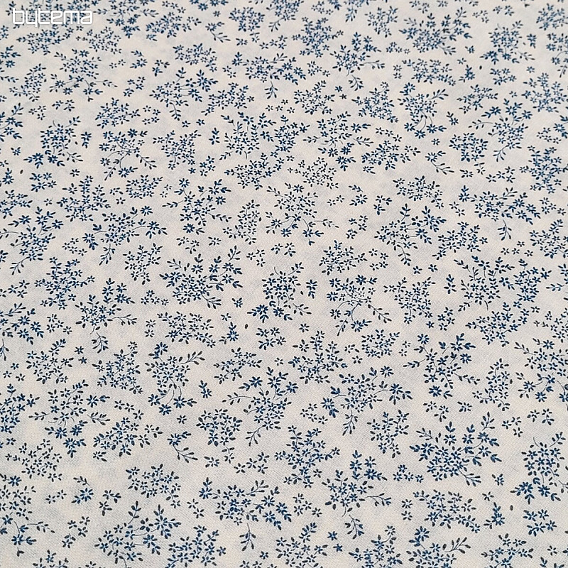 Cotton fabric PANICULATA BLUE SMALL