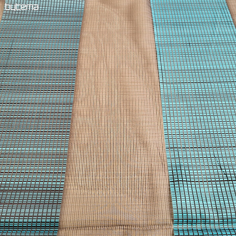 Decorative fabric BROWN TURQUOISE STRIPE