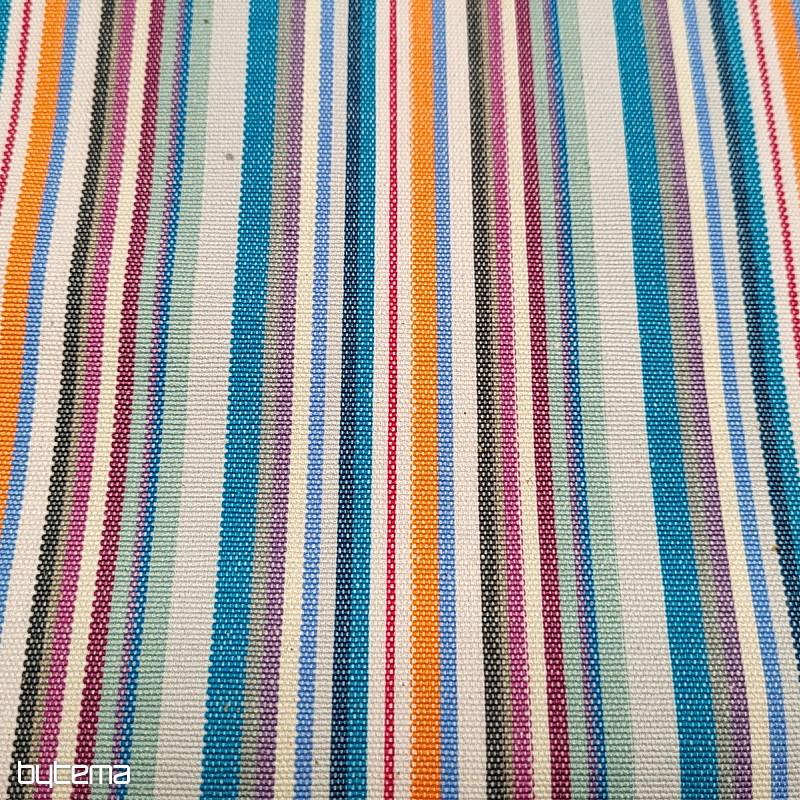 CHAIR FABRIC BLUE ORANGE STRIPE