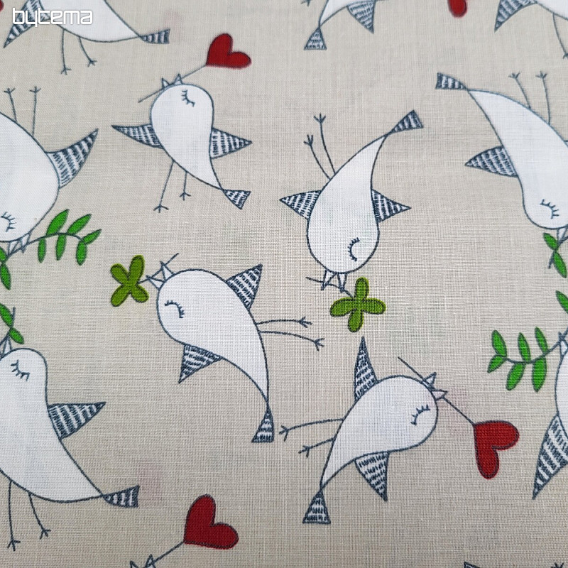 Decorative fabric WHITE BIRDS