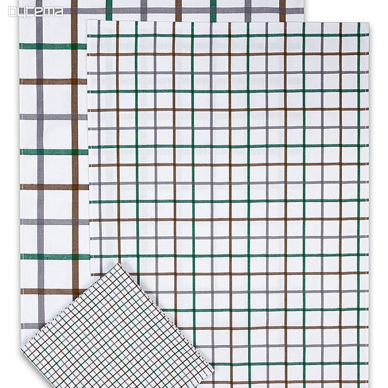 Jacquard tea towels MIX CHECK GREEN