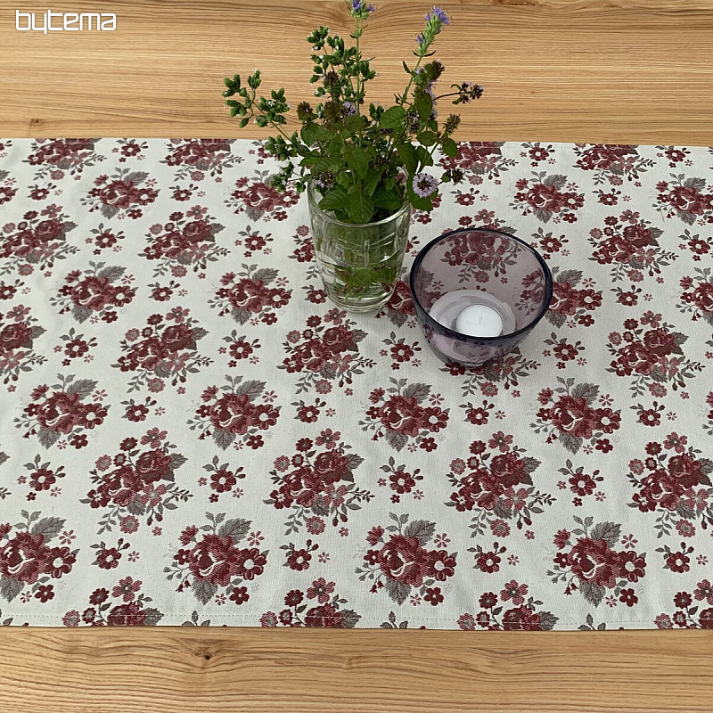 Table cloth and shawl TOSCANA VALERY FLOWER BORDO