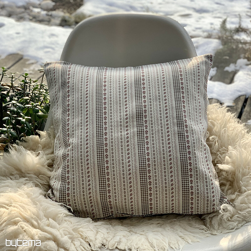 Cushion cover TOSCANA RIGA STRIPE burgundy