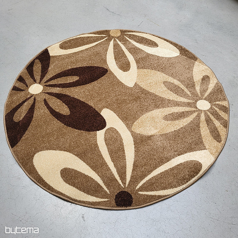 Round carpet KARMEL flower beige