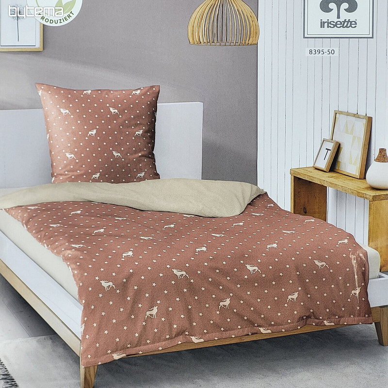 Luxury flannel bedding IRISETTE 8395-50 PANDA salmon