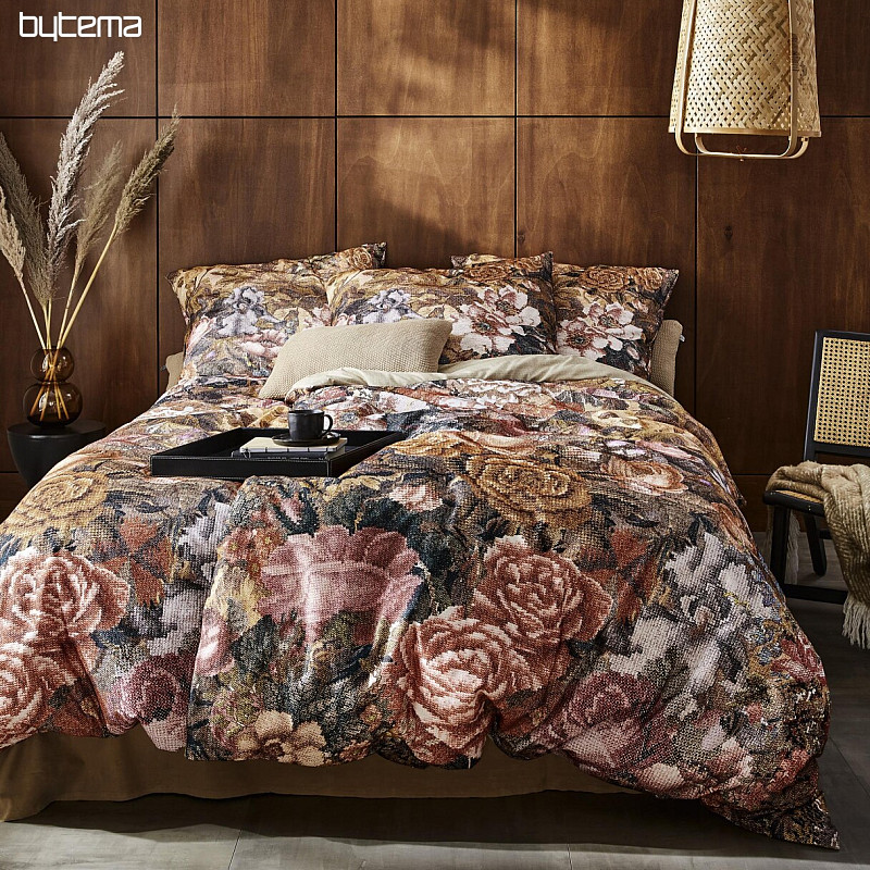 Luxury flannel bedding IRISETTE ZOBEL copper rose
