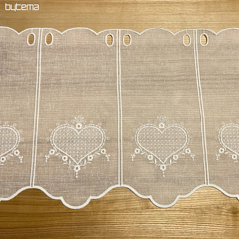 Luxury embroidered curtain GERSTER SRDÍČKO 11807/050 cream