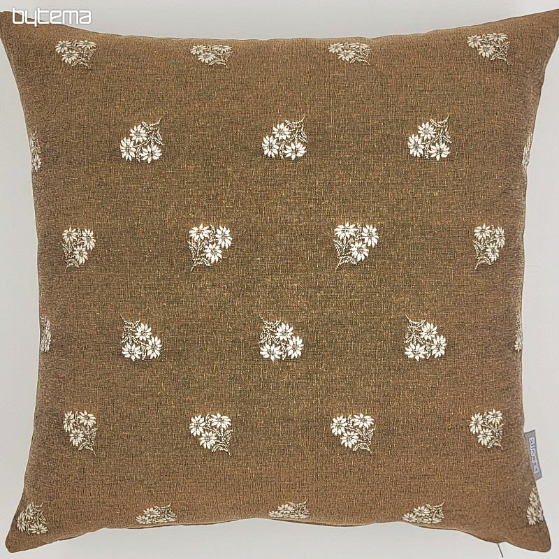 Decorative covering ALPINE FLOWERS jacquard BROWN