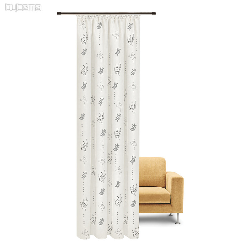 NATURE Gerster curtain FLOWERS GRAY