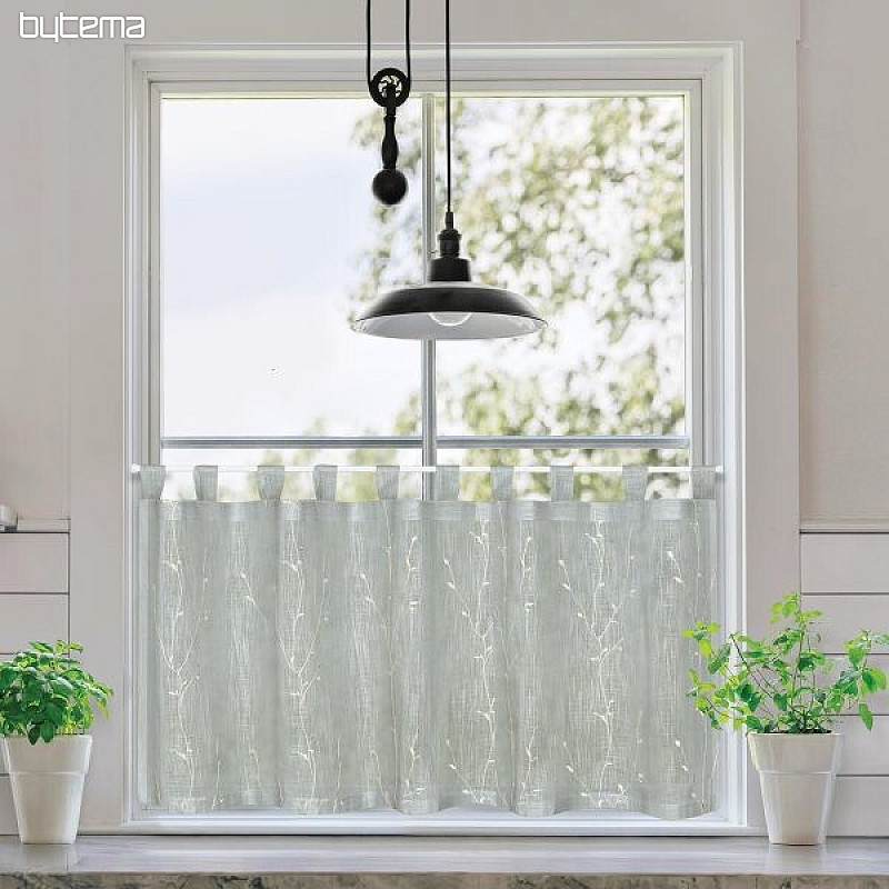 NATURE Gerster ready-made curtain EMBROIDERED Twigs WHITE