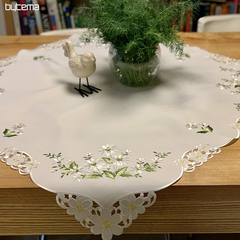 DAISY embroidered tablecloth and scarf