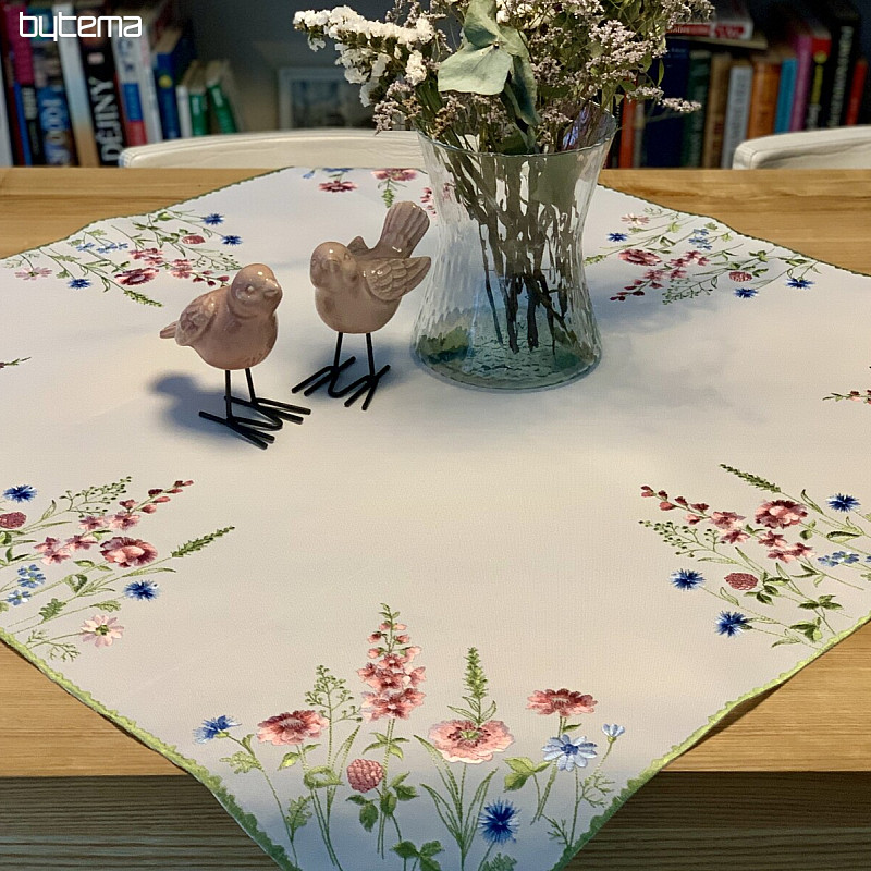 Embroidered tablecloth and shawl MEADOW FLOWERS