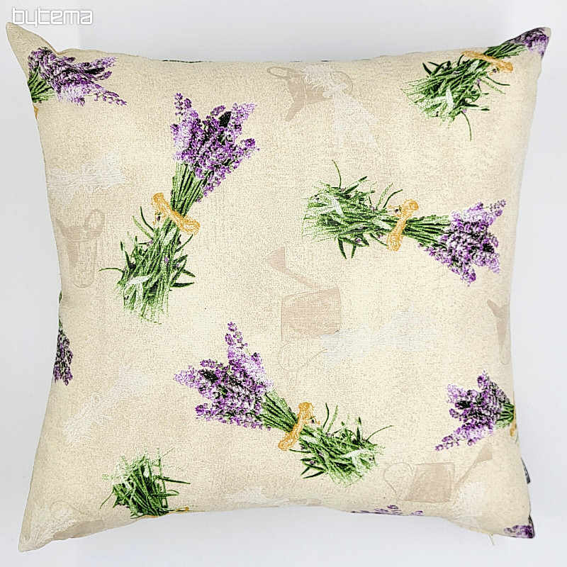 Decorative pillowcase LAVENDER BOUQUET CREAM