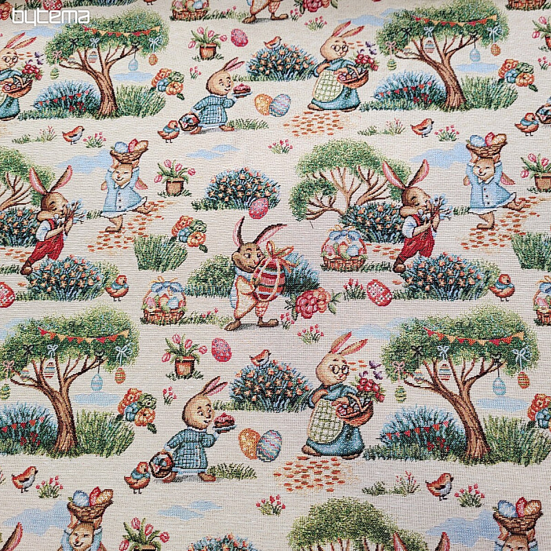 Tapestry fabric BUNIES IN THE PARK