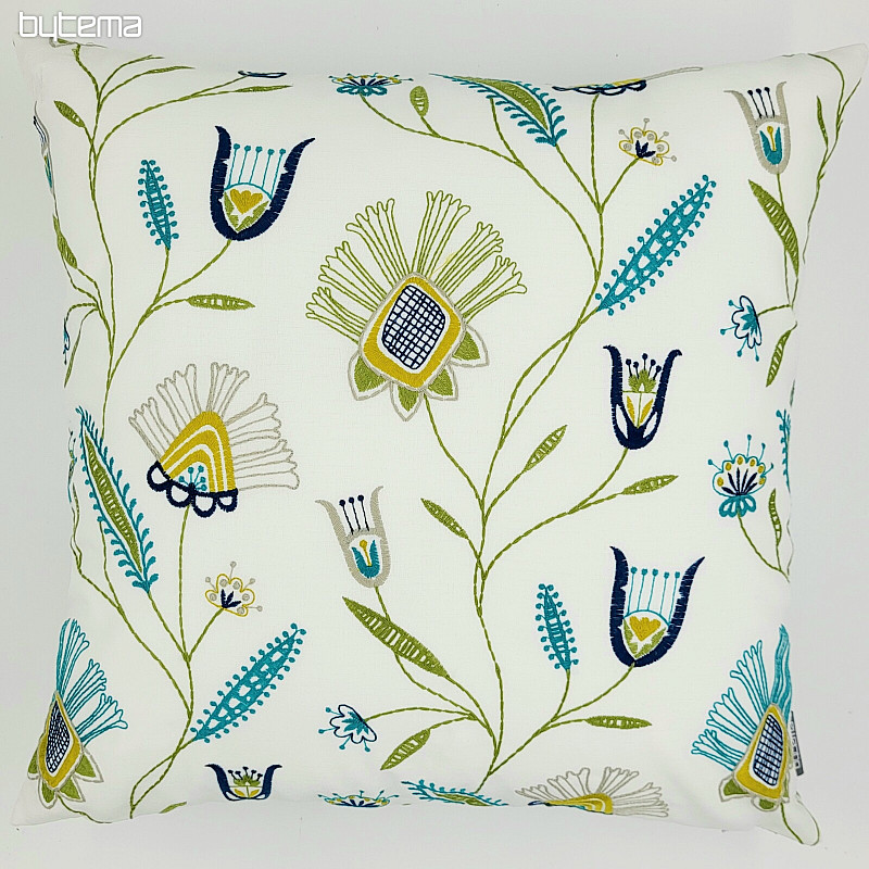 Embroidered cushion cover ICE FLOWERS
