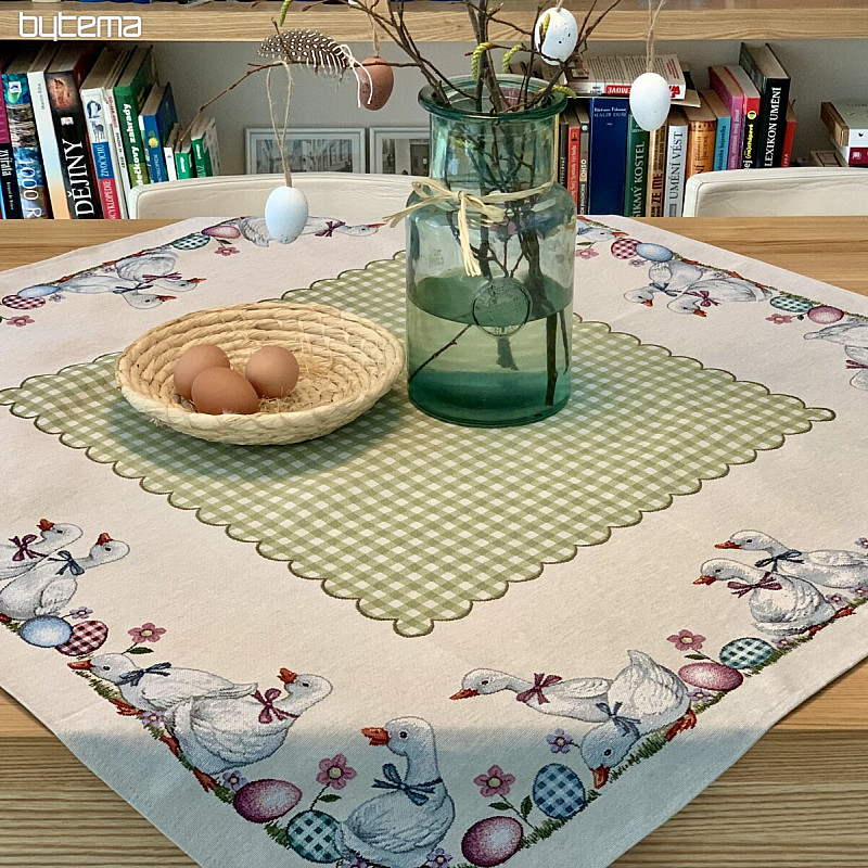 Tapestry tablecloth and scarf GREEN CHECKED BUGS