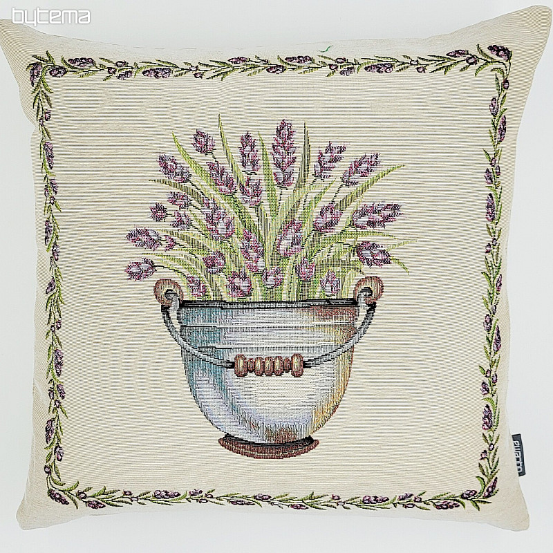 Tapestry cushion cover LAVENDER IN A BUCKET