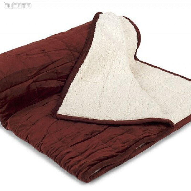 Microfiber blanket EXTRA SOFT SHEEP stitching BROWN