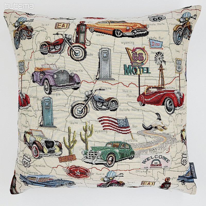 Tapestry cushion cover ROUTE 66