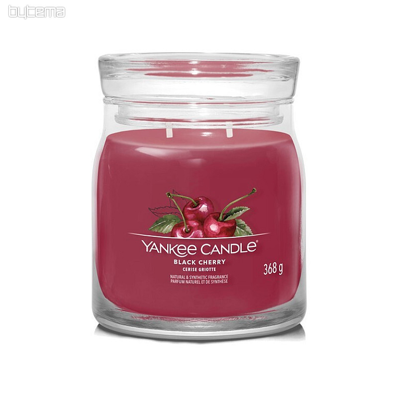 YANKEE CANDLE - BLACK CHERRY GLASS MEDIUM 2 wicks