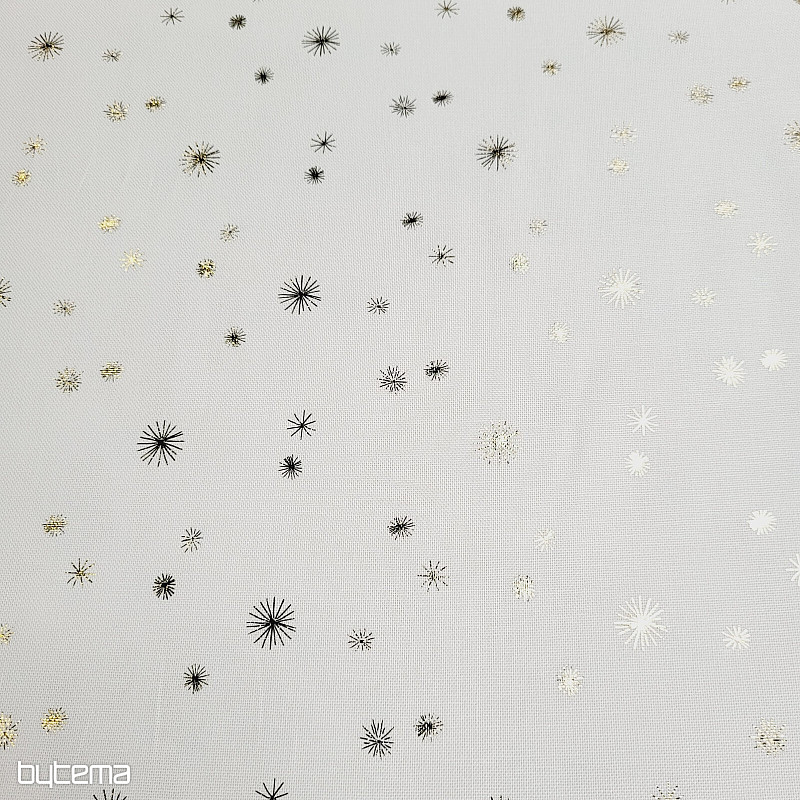 Cotton CANVAS fabric GOLD STARS