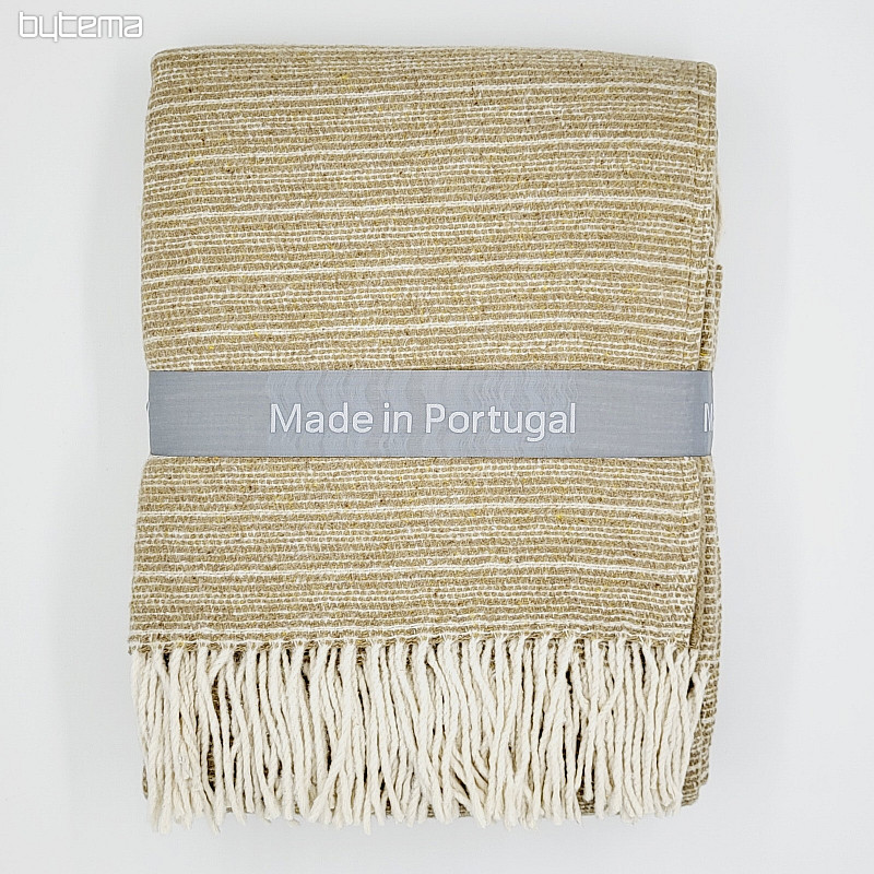 BEIGE BLANKET WITH FRINGES