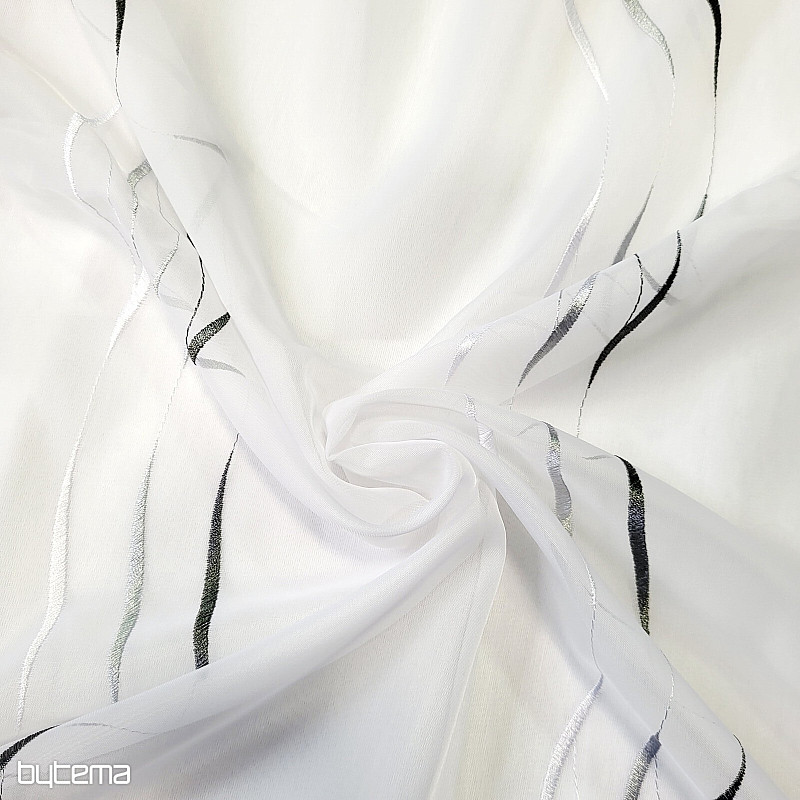 Voile curtain Gerster with embroidery - gray 195/0810