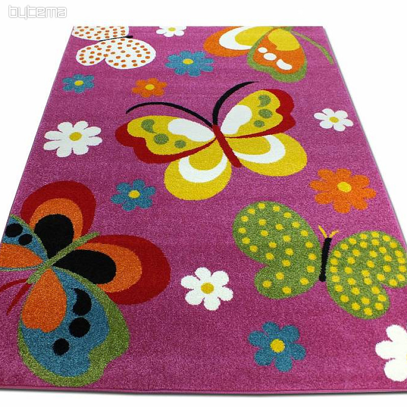 childrens carpet MONDO NEW Butterfly pink