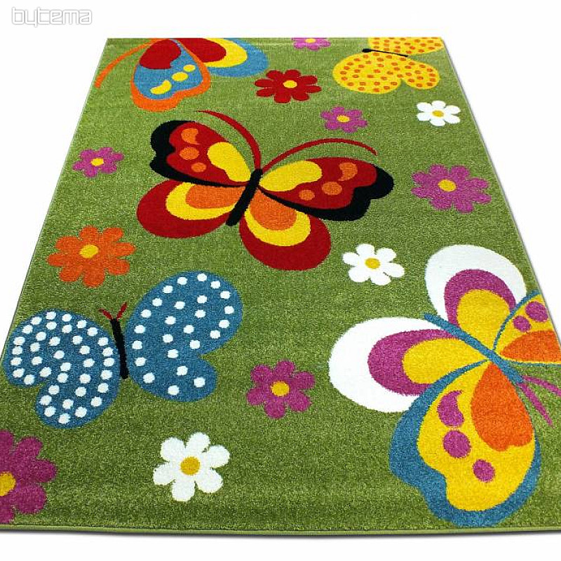 childrens carpet MONDO NEW Butterfly green