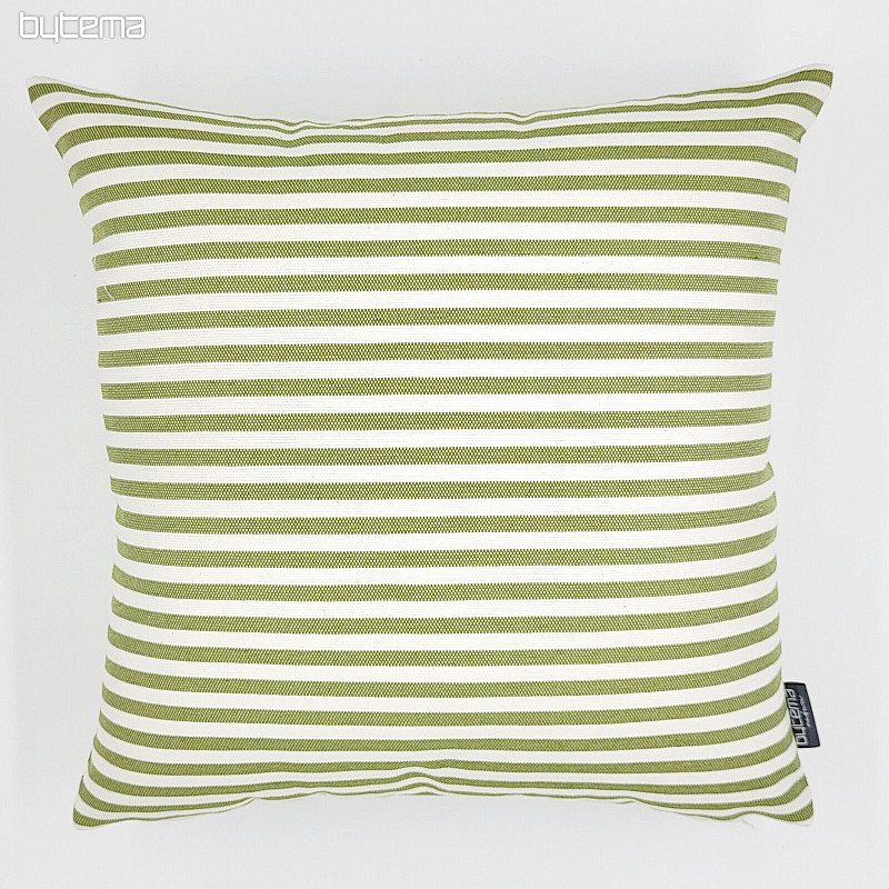 Decorative pillowcase LEO VERDE green stripe