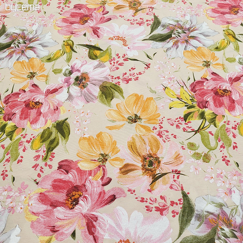 Decorative fabric FLOWERS ROSAURA