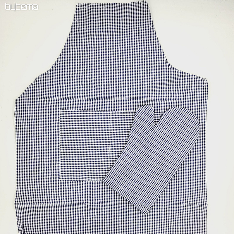 APRON WITH GLOVES blue check