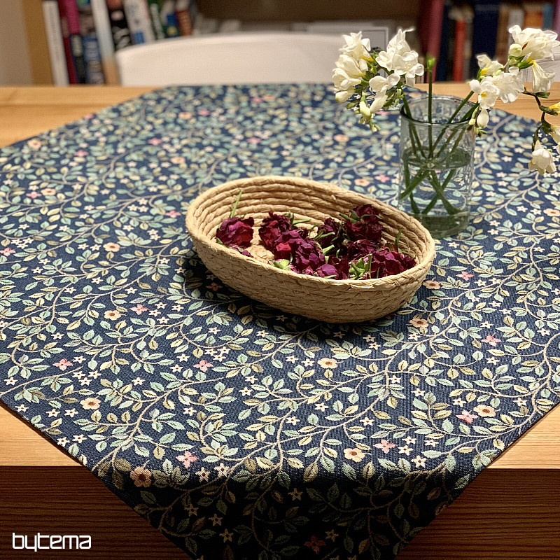 Tapestry tablecloth and scarf TREE OF HAPPINESS all-over BLUE