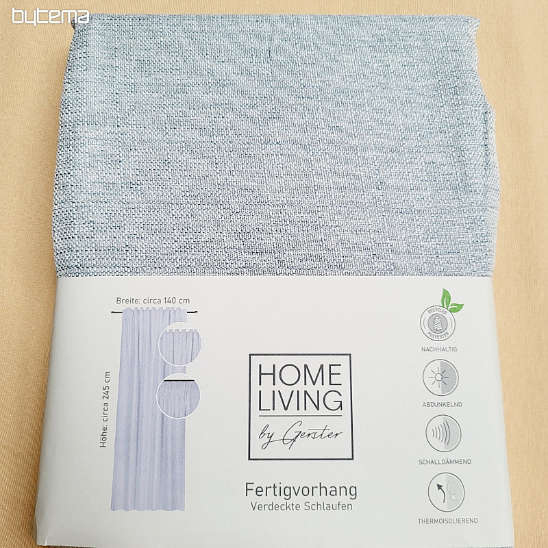 Luxurious ready-made curtain HOME LIVING gray-blue