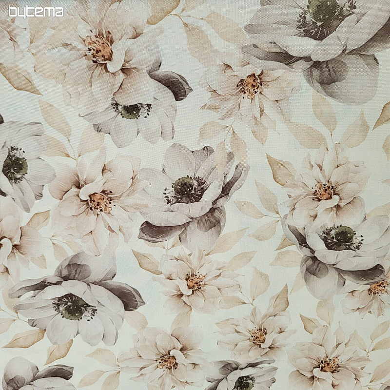 Decorative fabric OXFORD BEIGE FLOWER