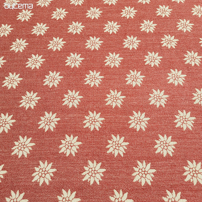 Luxurious decorative fabric DAISIES RED
